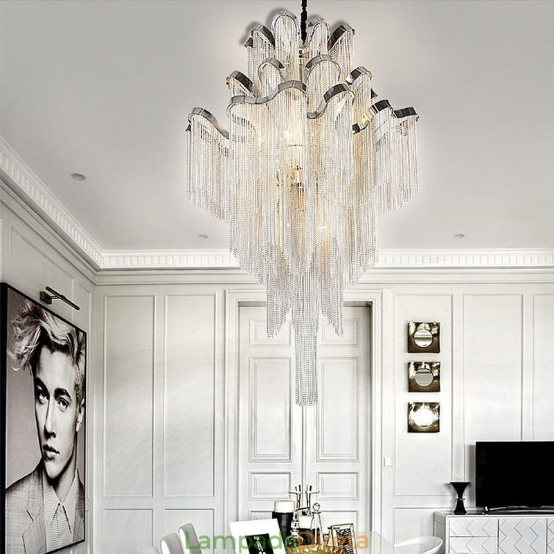 Luminária pendente moderna e elegante com borla