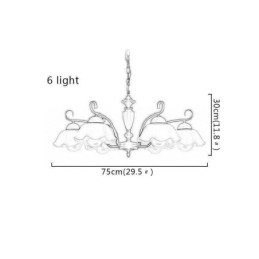 Luminária pendente nórdica de ferro em forma de flor, abajur de vidro, lustre