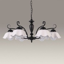 Luminária pendente nórdica de ferro em forma de flor, abajur de vidro, lustre
