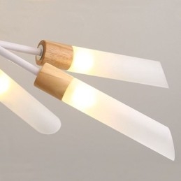 Luminária pendente nórdica moderna em madeira maciça