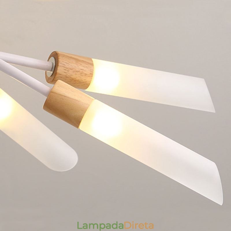 Luminária pendente nórdica moderna em madeira maciça