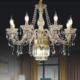 Grande lustre de cristal europeu clássico pingente luz