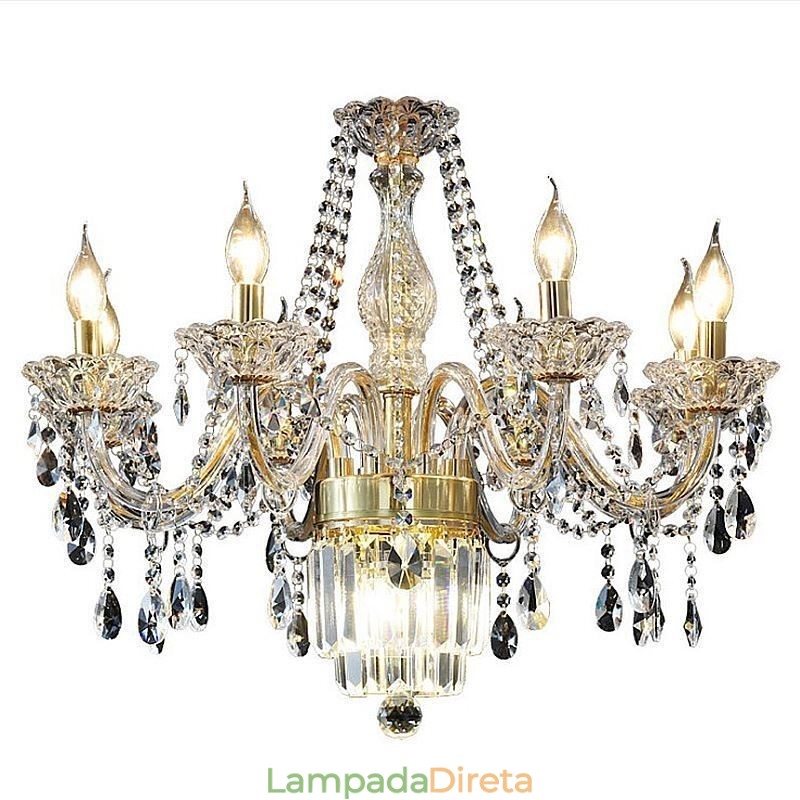 Grande lustre de cristal europeu clássico pingente luz