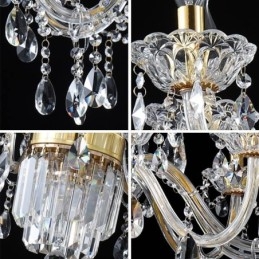 Grande lustre de cristal europeu clássico pingente luz