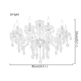 Elegante lustre de cristal estilo europeu luz pendente de vidro