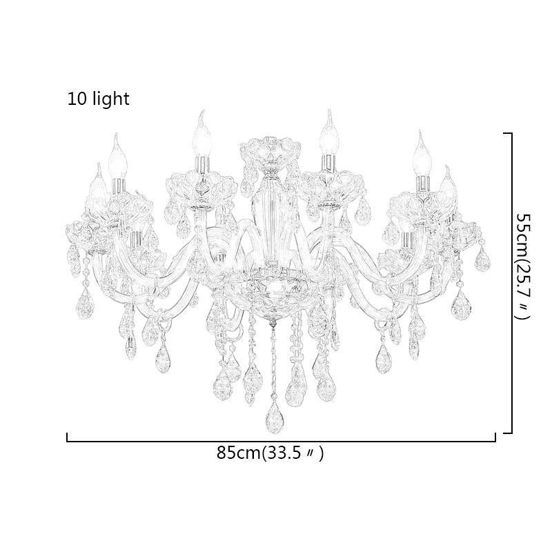 Elegante lustre de cristal estilo europeu luz pendente de vidro