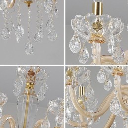 Elegante lustre de cristal estilo europeu luz pendente de vidro