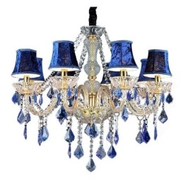 Lustre de Cristal Europeu Luxo Pingente Azul Claro Pingente