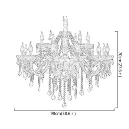 Lustre de Cristal Europeu Luxo Pingente Azul Claro Pingente