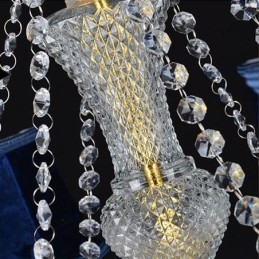 Lustre de Cristal Europeu Luxo Pingente Azul Claro Pingente