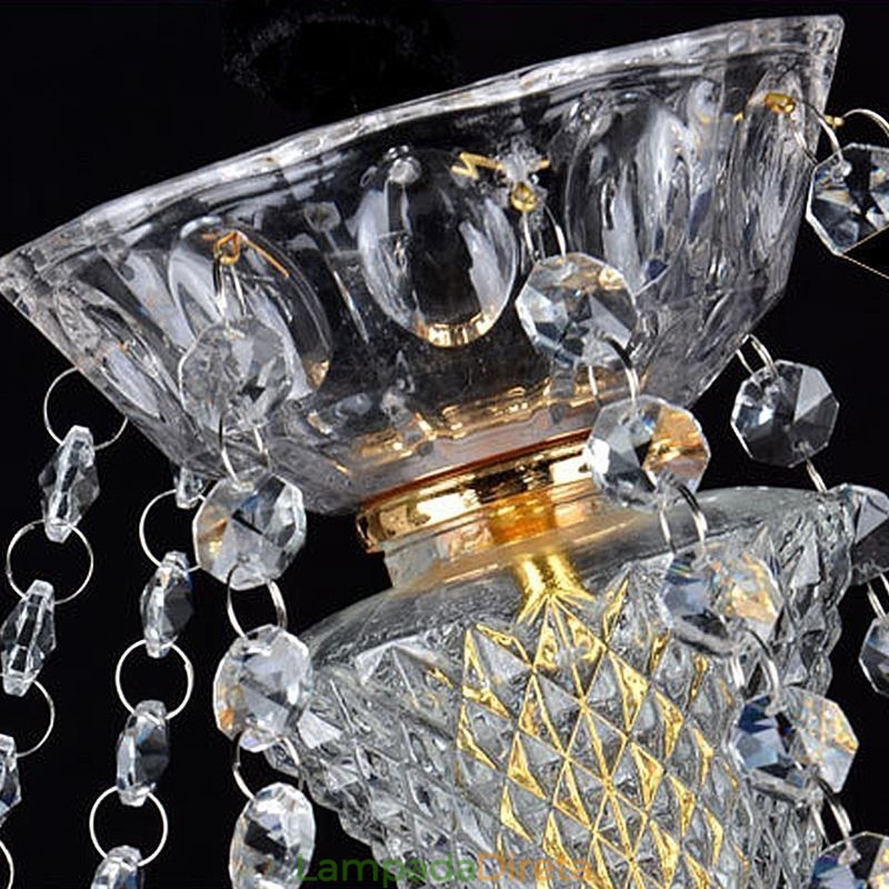 Lustre de Cristal Europeu Luxo Pingente Azul Claro Pingente