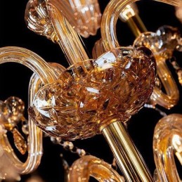 Lustre de cristal europeu elegante grande luz pendente âmbar