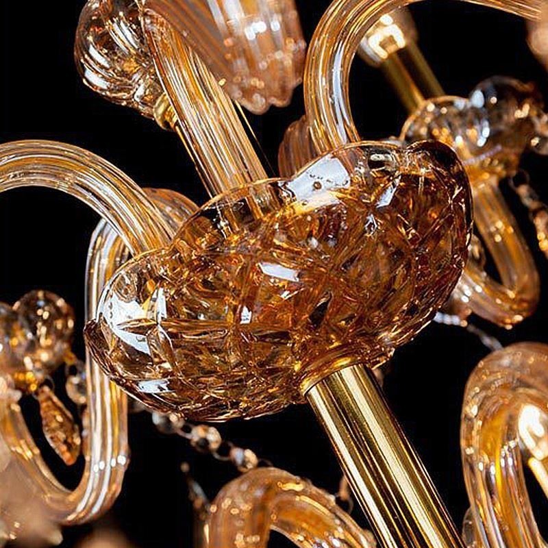 Lustre de cristal europeu elegante grande luz pendente âmbar
