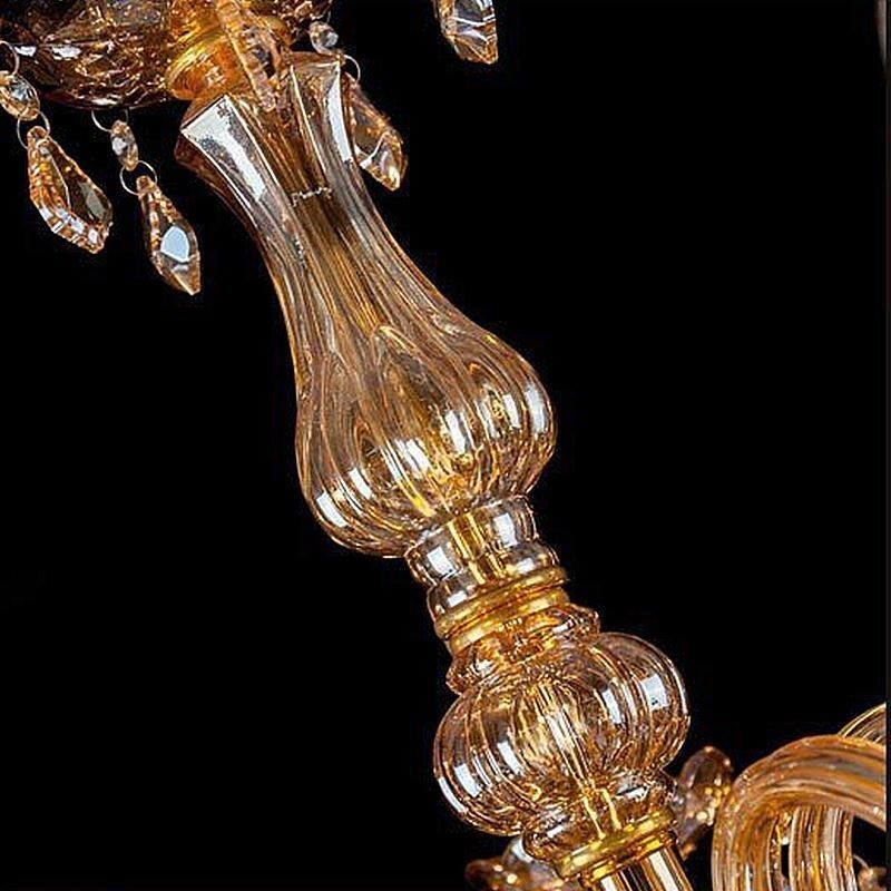Lustre de cristal europeu elegante grande luz pendente âmbar