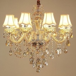 Lustre de cristal Cognac Luz de teto Luxo Europeu