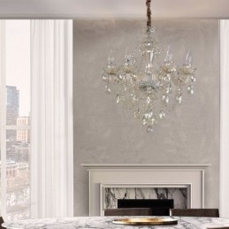 Lustre de cristal Cognac Luz de teto Luxo Europeu