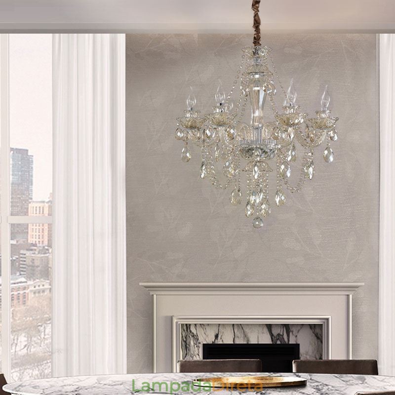Lustre de cristal Cognac Luz de teto Luxo Europeu