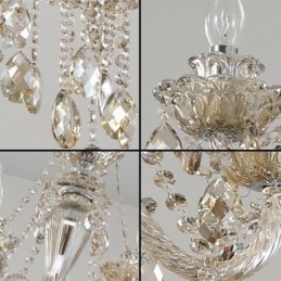 Lustre de cristal Cognac Luz de teto Luxo Europeu