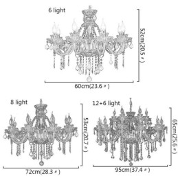 Lustre de cristal verde estilo europeu, luz pendente de vela