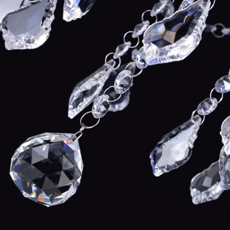 Elegante lustre europeu de cristal roxo para teto