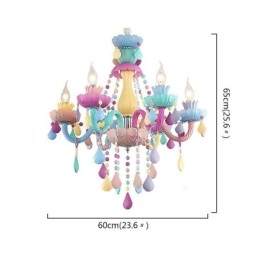 Lustre de cristal colorido europeu Macaron Pendant Light