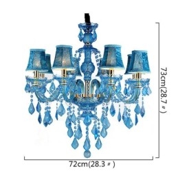 Grande lustre de cristal azul europeu pendente
