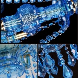 Grande lustre de cristal azul europeu pendente