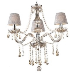 Lustre de cristal europeu clássico com pingente de luz conhaque