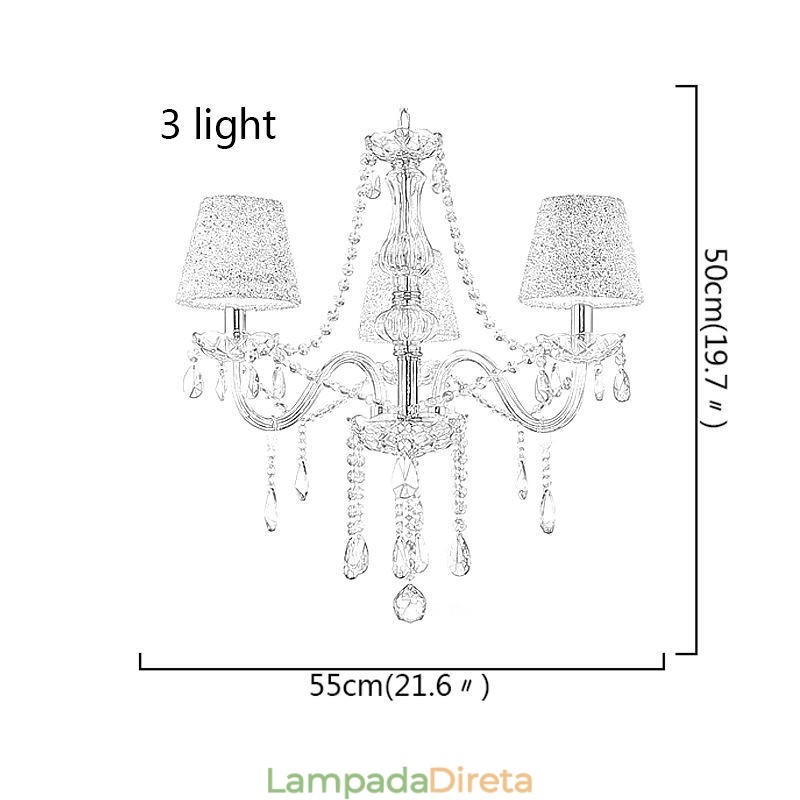Lustre de cristal europeu clássico com pingente de luz conhaque