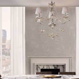 Lustre de cristal europeu clássico com pingente de luz conhaque