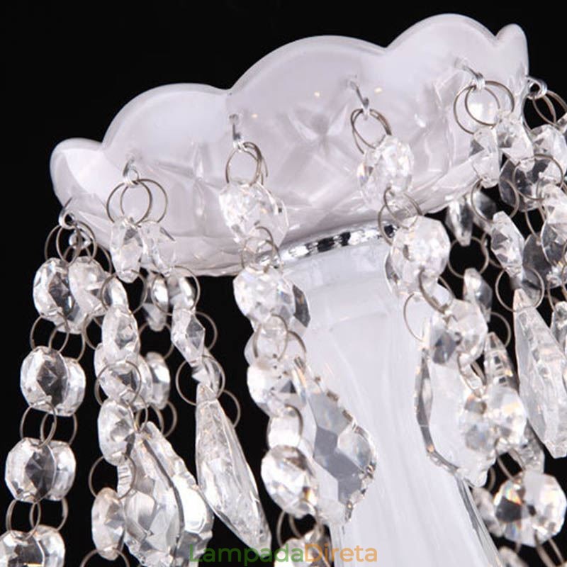 Lustre de cristal europeu, luminária pendente exclusiva de jade branco