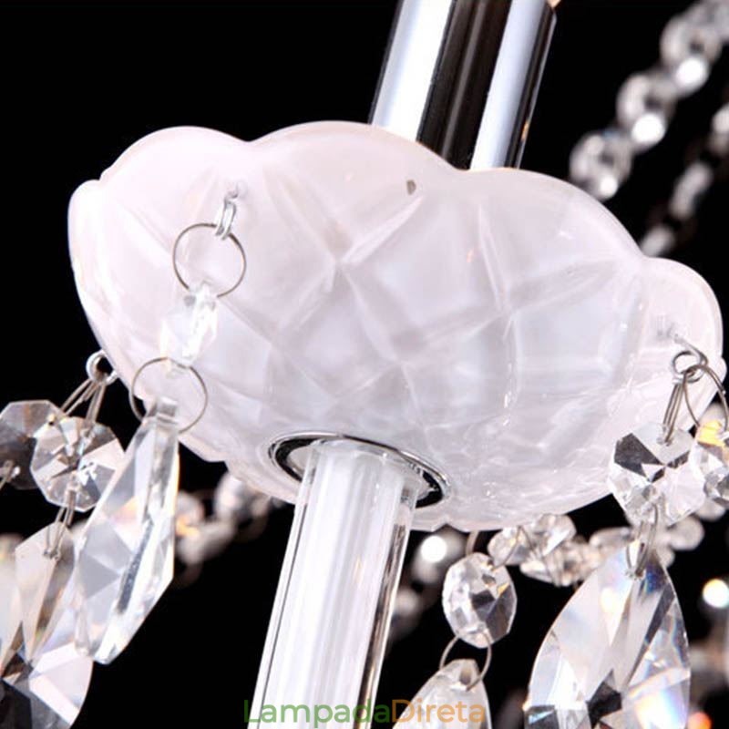 Lustre de cristal europeu, luminária pendente exclusiva de jade branco