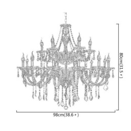 Lustre de cristal de luxo dourado europeu com braço rosqueado luz de teto