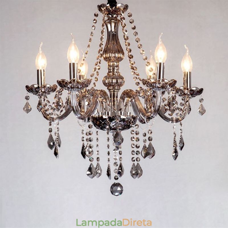 Elegante lustre de cristal estilo europeu luz pendente de vidro
