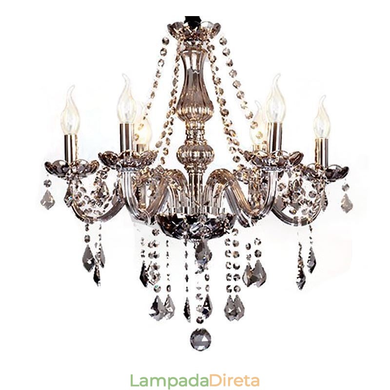 Elegante lustre de cristal estilo europeu luz pendente de vidro