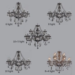 Elegante lustre de cristal estilo europeu luz pendente de vidro