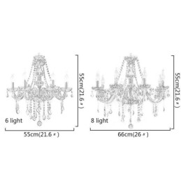 Elegante lustre de cristal estilo europeu luz pendente de vidro