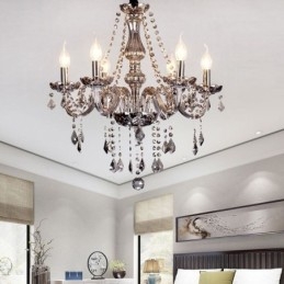 Elegante lustre de cristal estilo europeu luz pendente de vidro