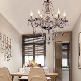 Elegante lustre de cristal estilo europeu luz pendente de vidro