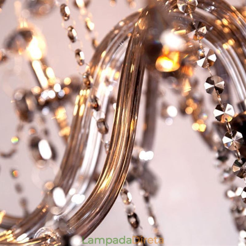 Elegante lustre de cristal estilo europeu luz pendente de vidro