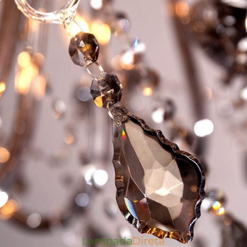 Elegante lustre de cristal estilo europeu luz pendente de vidro