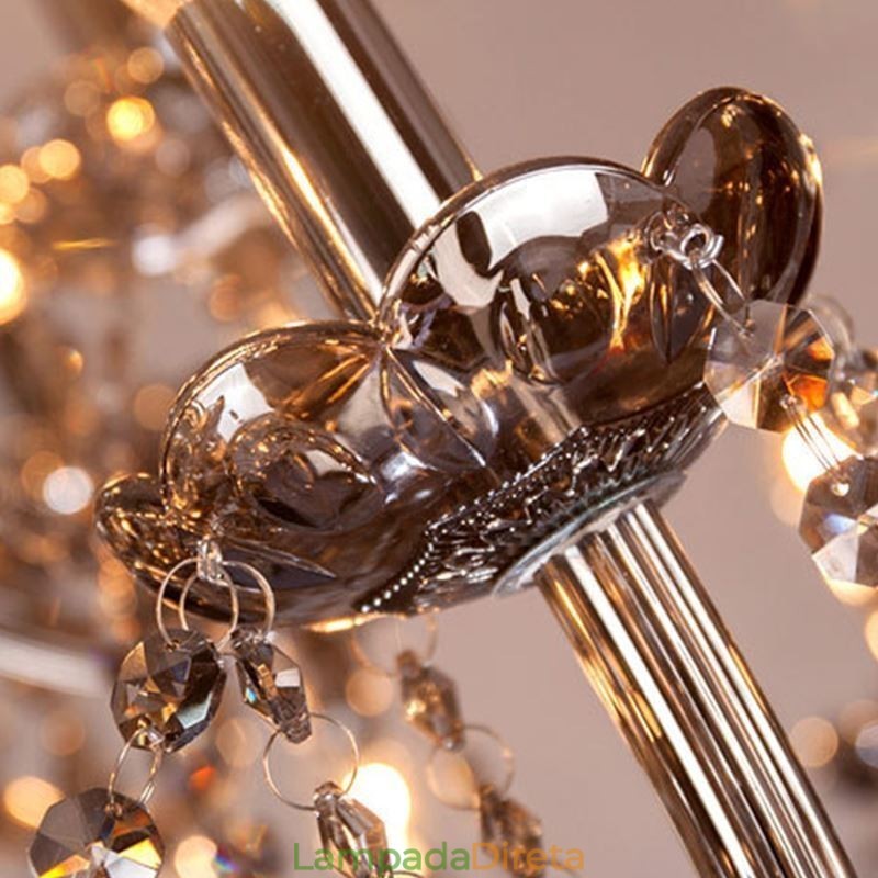Elegante lustre de cristal estilo europeu luz pendente de vidro