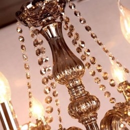 Elegante lustre de cristal estilo europeu luz pendente de vidro