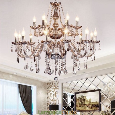 Grande lustre de cristal europeu elegante luz pendente Grande lustre de cristal europeu elegante luz pendente
