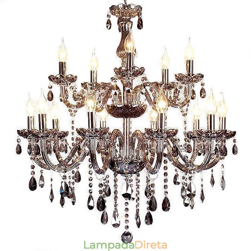 Grande lustre de cristal europeu elegante luz pendente