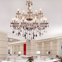 Grande lustre de cristal europeu elegante luz pendente