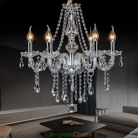 Grande lustre de cristal europeu transparente luz de teto Grande lustre de cristal europeu transparente luz de teto