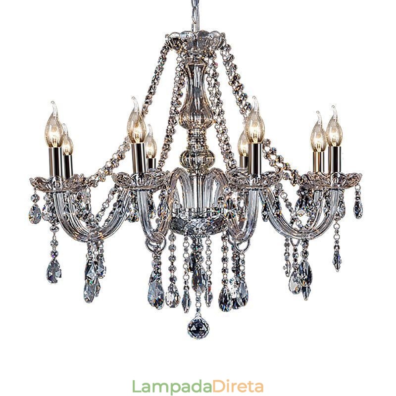 Grande lustre de cristal europeu transparente luz de teto