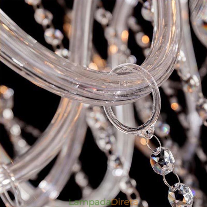 Grande lustre de cristal europeu transparente luz de teto