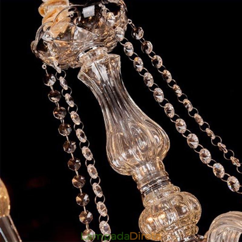 Grande lustre de cristal europeu transparente luz de teto